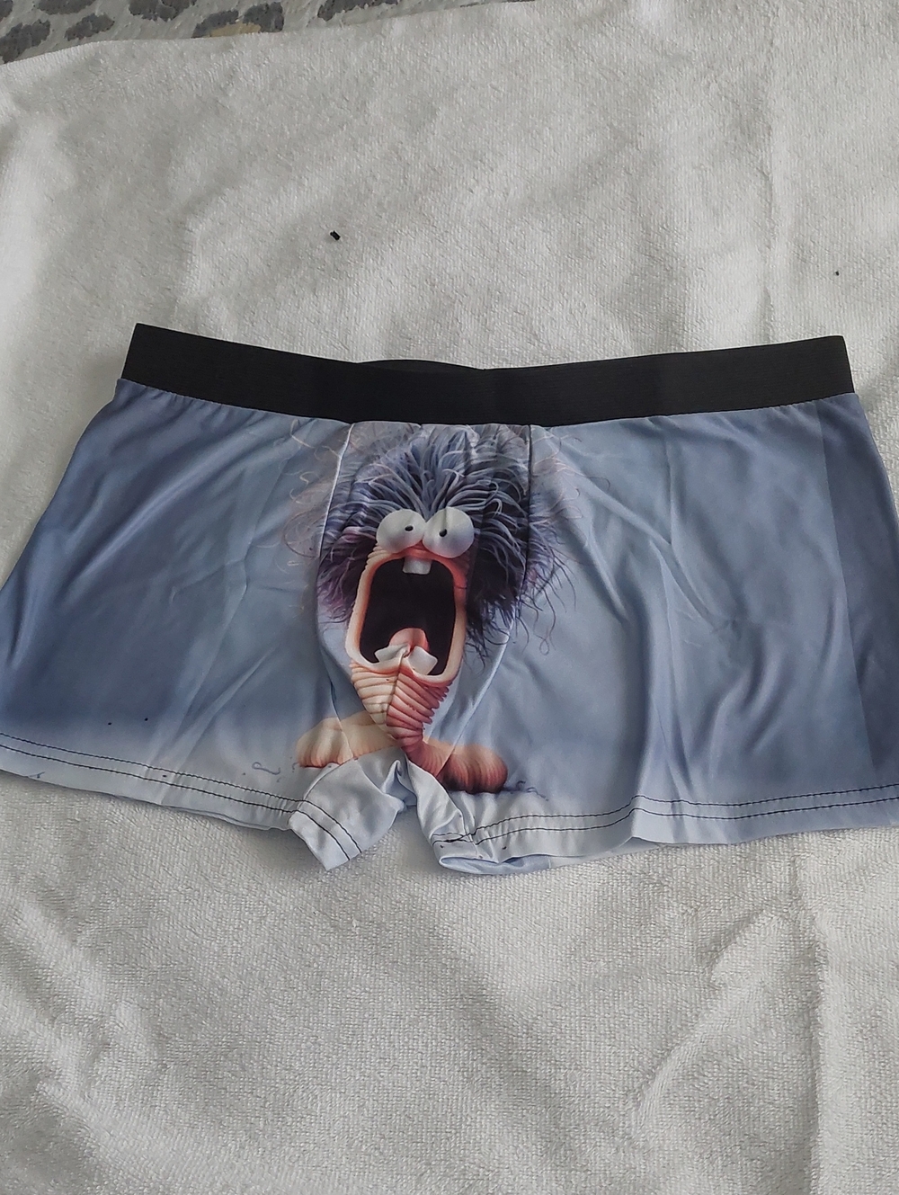 Men's Light Blue Graphic Boxer Briefs - Novelty Print